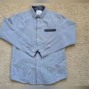 Men's Blue Button-Up Shirt Size Small Modern Fit